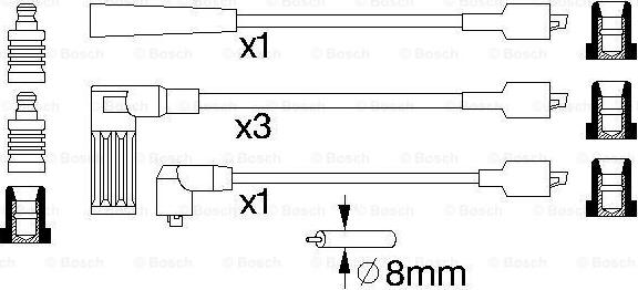 BOSCH 0 986 356 712 - Ignition Cable Kit autospares.lv