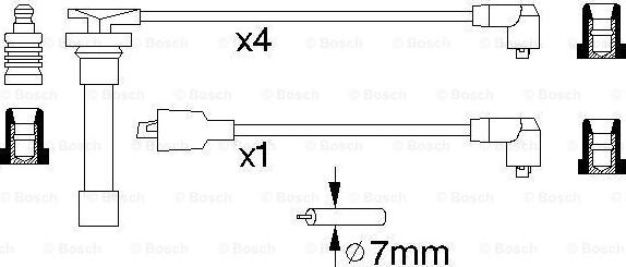 BOSCH 0 986 356 728 - Ignition Cable Kit autospares.lv