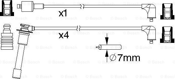 BOSCH 0 986 357 194 - Ignition Cable Kit autospares.lv