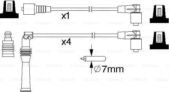 BOSCH 0 986 357 144 - Ignition Cable Kit autospares.lv
