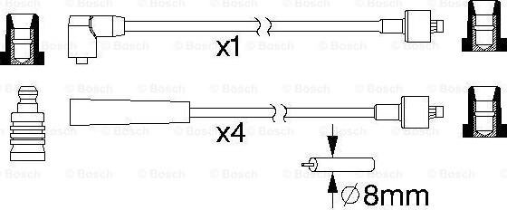 BOSCH 0 986 357 145 - Ignition Cable Kit autospares.lv