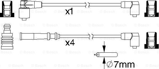 BOSCH 0 986 357 186 - Ignition Cable Kit autospares.lv