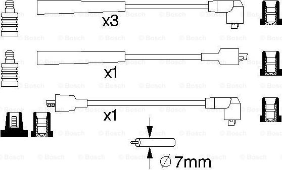 BOSCH 0 986 357 122 - Ignition Cable Kit autospares.lv