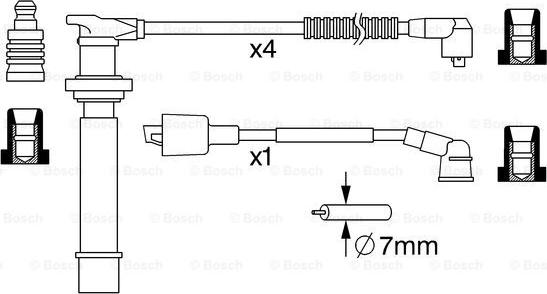 BOSCH 0 986 357 280 - Ignition Cable Kit autospares.lv