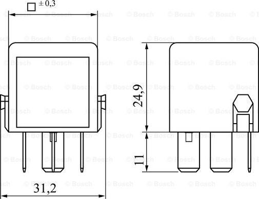 BOSCH 0 986 332 041 - Relay, main current autospares.lv