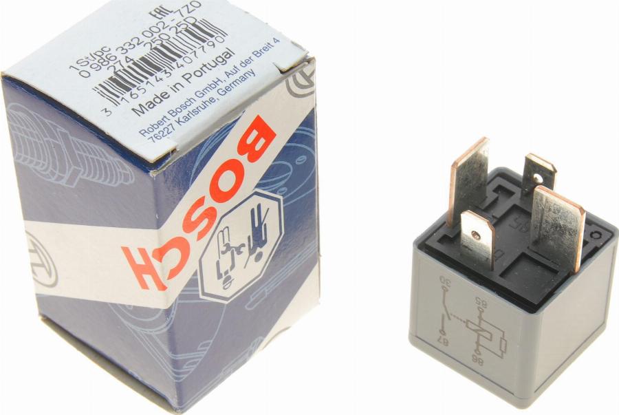 BOSCH 0 986 332 002 - Relay, main current autospares.lv