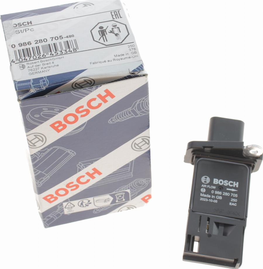 BOSCH 0 986 280 705 - Air Mass Sensor autospares.lv