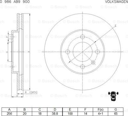 BOSCH 0 986 AB9 900 - Brake Disc autospares.lv