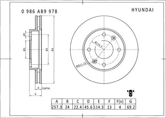 BOSCH 0 986 AB9 978 - Brake Disc autospares.lv