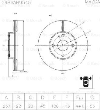 BOSCH 0 986 AB9 545 - Brake Disc autospares.lv