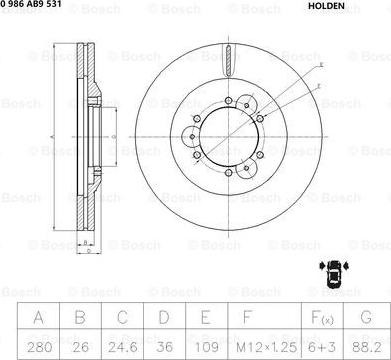 BOSCH 0 986 AB9 531 - Brake Disc autospares.lv