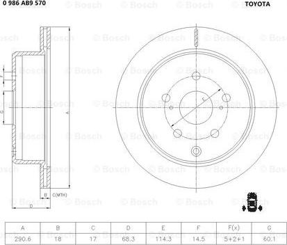 BOSCH 0 986 AB9 570 - Brake Disc autospares.lv