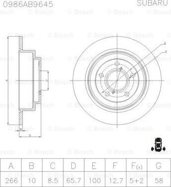 BOSCH 0 986 AB9 645 - Brake Disc autospares.lv