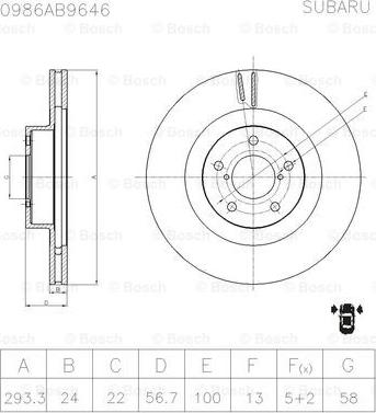 BOSCH 0 986 AB9 646 - Brake Disc autospares.lv