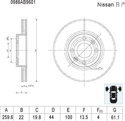 BOSCH 0 986 AB9 601 - Brake Disc autospares.lv