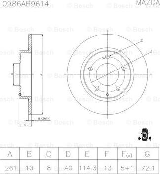 BOSCH 0 986 AB9 614 - Brake Disc autospares.lv