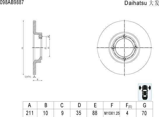 BOSCH 0 986 AB9 887 - Brake Disc autospares.lv