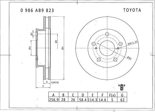 BOSCH 0 986 AB9 823 - Brake Disc autospares.lv