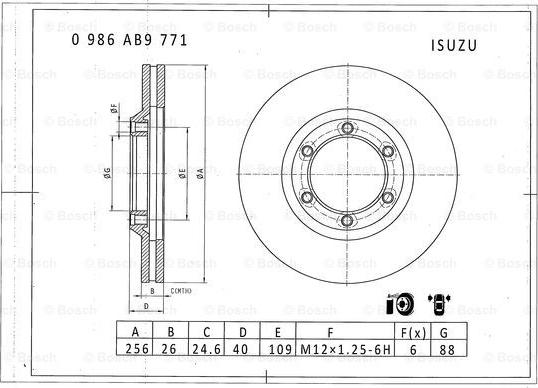 BOSCH 0 986 AB9 771 - Brake Disc autospares.lv