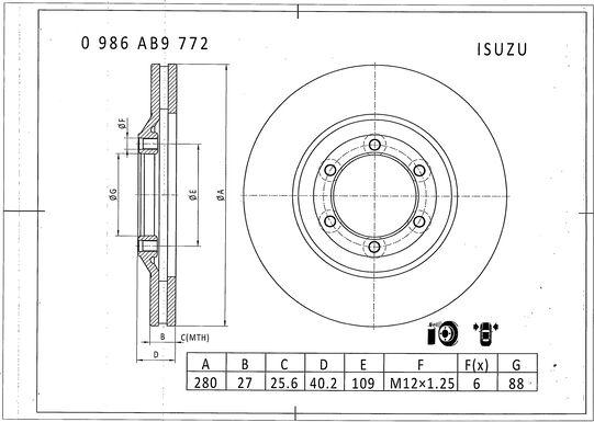 BOSCH 0 986 AB9 772 - Brake Disc autospares.lv