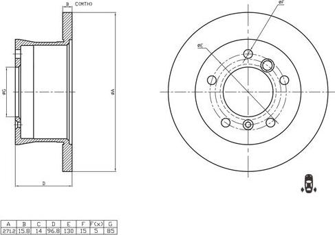 BOSCH 0 986 AB5 931 - Brake Disc autospares.lv