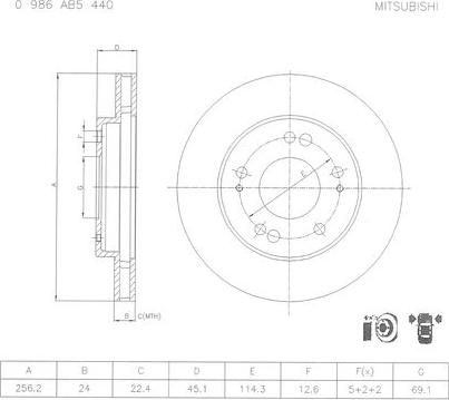 BOSCH 0 986 AB5 440 - Brake Disc autospares.lv