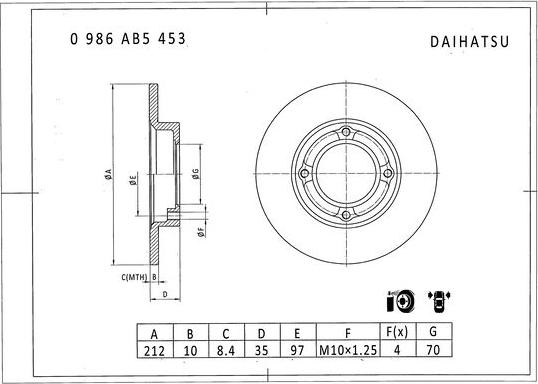 BOSCH 0 986 AB5 453 - Brake Disc autospares.lv