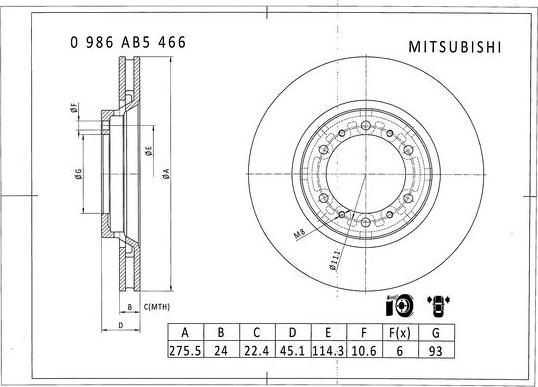 BOSCH 0 986 AB5 466 - Brake Disc autospares.lv