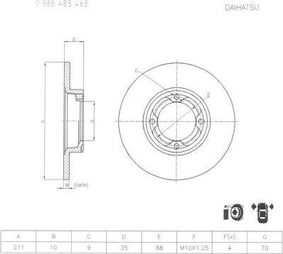 BOSCH 0 986 AB5 463 - Brake Disc autospares.lv