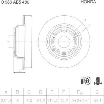 BOSCH 0 986 AB5 480 - Brake Disc autospares.lv