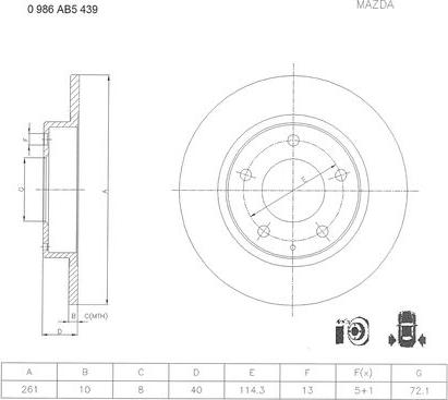 BOSCH 0 986 AB5 439 - Brake Disc autospares.lv