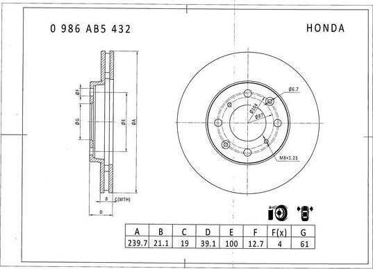 BOSCH 0 986 AB5 432 - Brake Disc autospares.lv