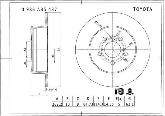 BOSCH 0 986 AB5 437 - Brake Disc autospares.lv