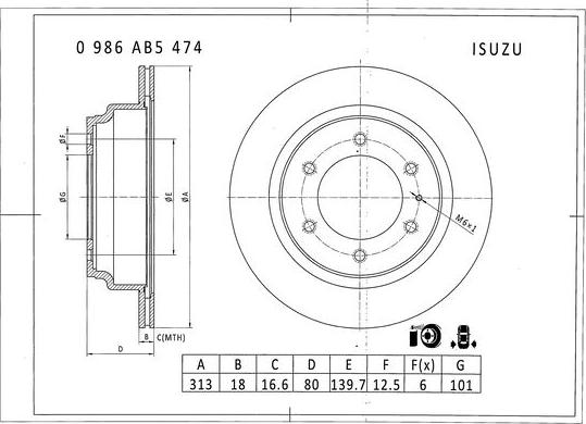 BOSCH 0 986 AB5 474 - Brake Disc autospares.lv