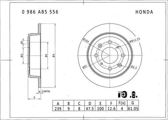 BOSCH 0 986 AB5 556 - Brake Disc autospares.lv