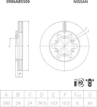 BOSCH 0 986 AB5 509 - Brake Disc autospares.lv