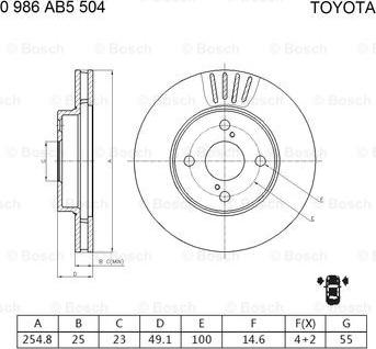 BOSCH 0 986 AB5 504 - Brake Disc autospares.lv