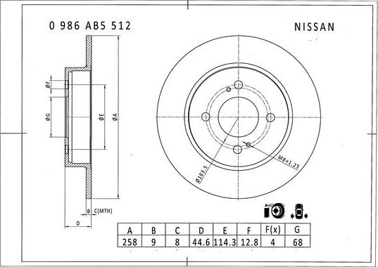 BOSCH 0 986 AB5 512 - Brake Disc autospares.lv