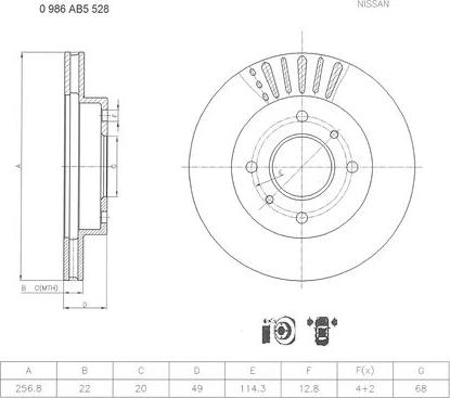 BOSCH 0 986 AB5 528 - Brake Disc autospares.lv