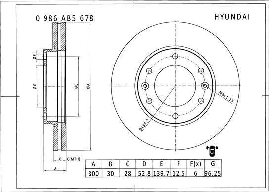 BOSCH 0 986 AB5 678 - Brake Disc autospares.lv