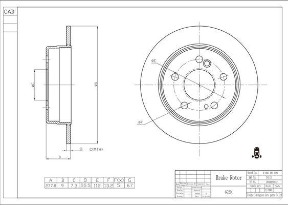 BOSCH 0 986 AB5 828 - Brake Disc autospares.lv