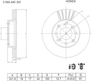 BOSCH 0 986 AB5 365 - Brake Disc autospares.lv