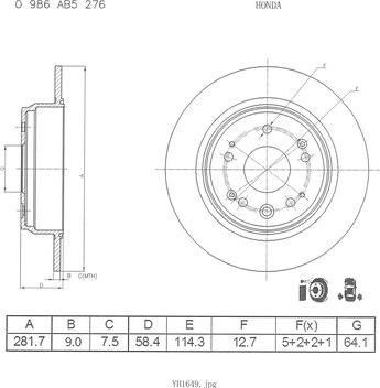 BOSCH 0 986 AB5 276 - Brake Disc autospares.lv