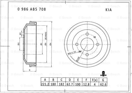 BOSCH 0 986 AB5 708 - Brake Drum autospares.lv