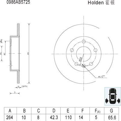 BOSCH 0 986 AB5 725 - Brake Disc autospares.lv