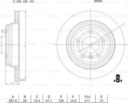 BOSCH 0 986 AB6 561 - Brake Disc autospares.lv