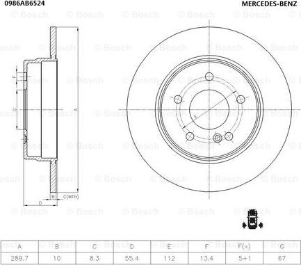 BOSCH 0 986 AB6 524 - Brake Disc autospares.lv