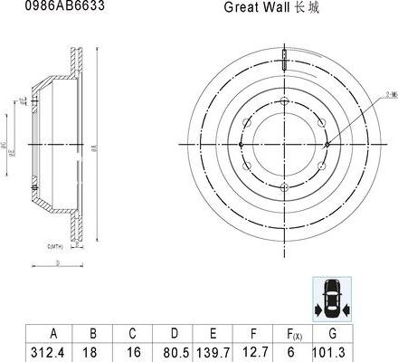 BOSCH 0 986 AB6 633 - Brake Disc autospares.lv