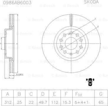 BOSCH 0 986 AB6 003 - Brake Disc autospares.lv