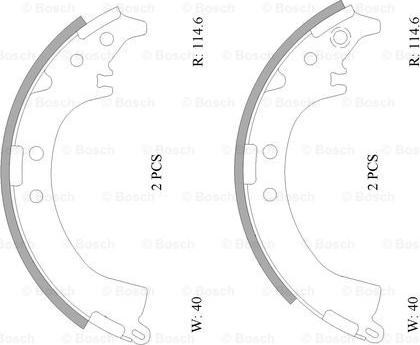 BOSCH 0 986 AB0 001 - Brake Shoe Set autospares.lv